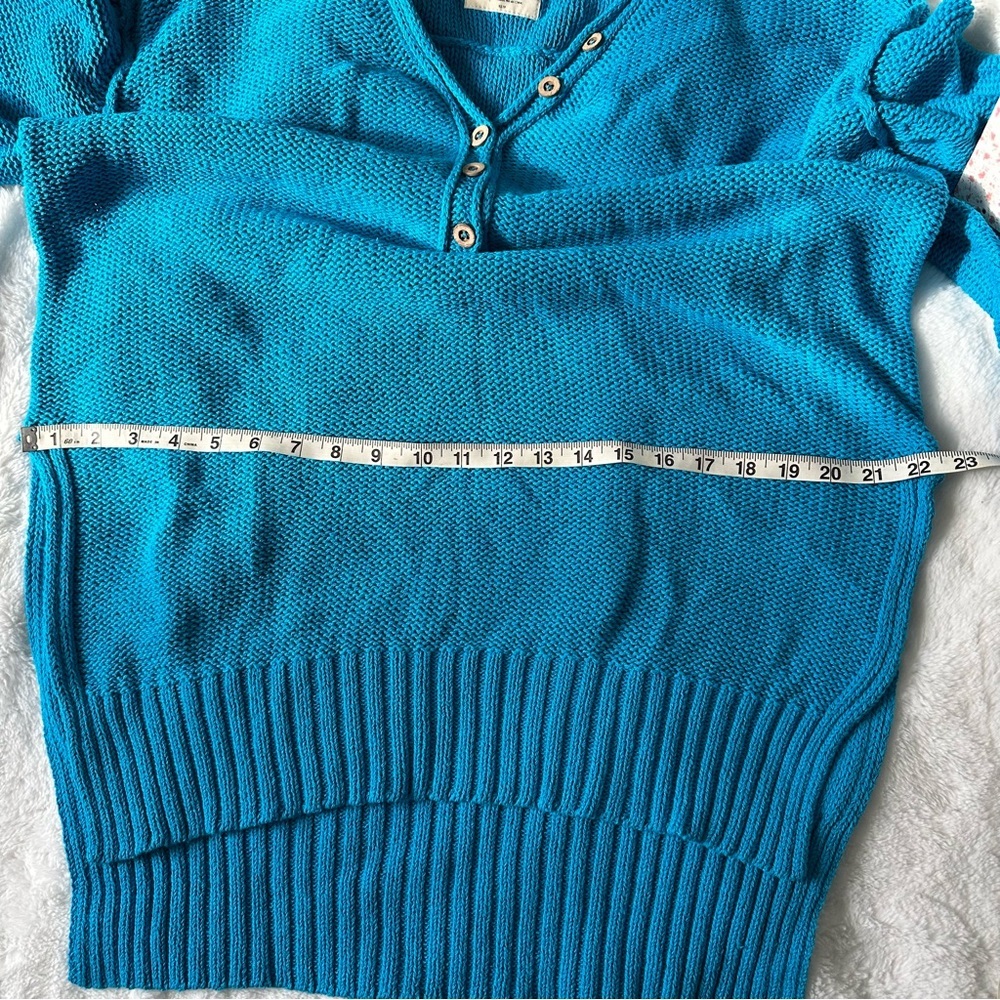 Free People Women's Firefly Knit Tunic Oversized Sweater Surf Blue XS NWT Boho - Picture 11 of 16